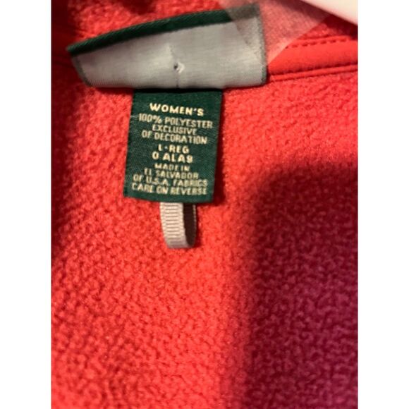 LL Bean Raspberry Pink Gorpcore Cozycore Casual Fleece Vest Zipper Pockets L - Picture 3 of 5